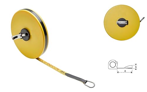 Rotella Metrica Professionale - Metro a Nastro in Fibra di Vetro Rinforzato - Flessometro Anticorrosione - Bindella Rotella Metrica con Custodia Resistente - Metro Pieghevole - Fai da Te  (20 Metri) - Honorern