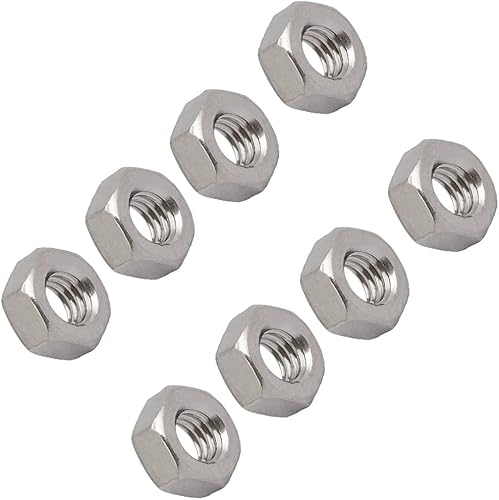 M6 x 1mm Sinistra Mano Filettatura Esagonali Dadi, 8pz Sinistra Mano Esagonali Dadi per Fissaggio, Argento Tono - Honorern