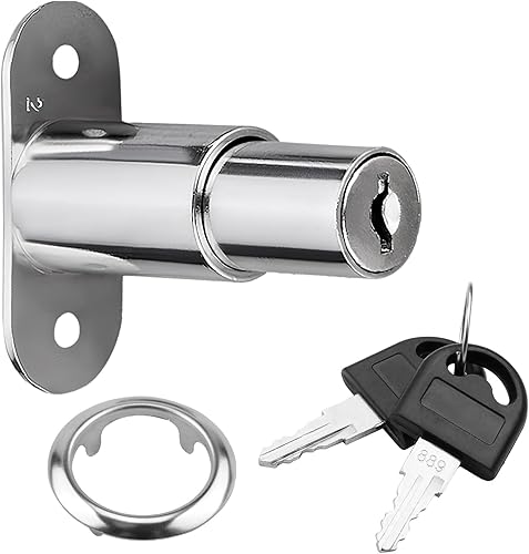 Serratura per Armadietto in Lega di Zinco, Stantuffo Serrutura Serrature Armadio, Adatta per Vetrine, Classificatori, Resistente a Corrosione e Usura, Include Chiavi (Diametro Cilindro 19mm) - Honorern