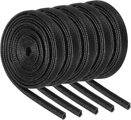 Guaine Antincendio Treccia Isolante, Guaina Fibre Vetro Rivestita Silicone Alta Temperatura per Tubi Flessibili Automobilistici Cablaggio Elettrico Nero 1,5 Mm - Honorern