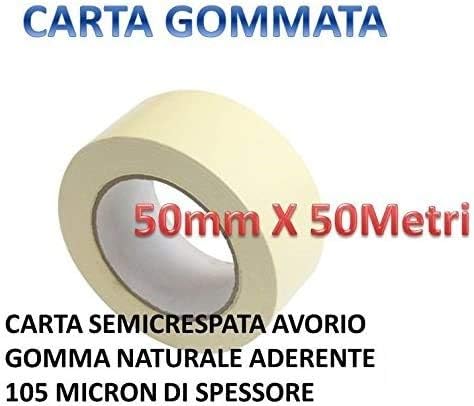 Nastro di carta per mascheratura, verniciatura, 50m x 50mm, Torre da 6 rotoli - Honorern