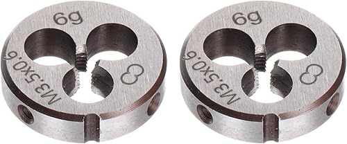 2pz Filiere a Filettare Rotondo, Filettatura Metrica M3,5 x 0,6 (Destra), Utensile di Riparazione in Acciaio Legato per Taglio Viti - Honorern