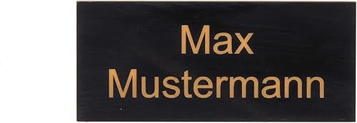 Segno della cassetta delle lettere di Gravurheim | autoadesivo - personalizzato | plastica - plastica | molti colori e dimensioni (8x3,5cm Rettangolo, Nero e oro) - Honorern