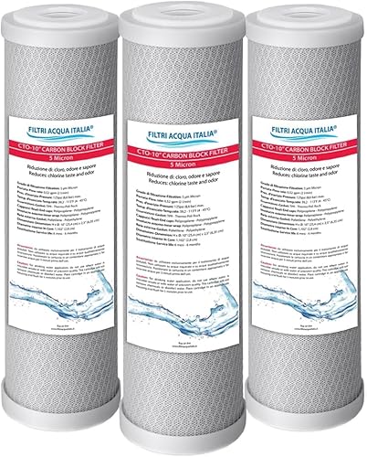 Cartuccia Carbon Block 5 Micron 10 Pollici CTO Filtro a carbone attivo per osmosi inversa Set 3 Pz. Filtri Acqua Italia® - Honorern