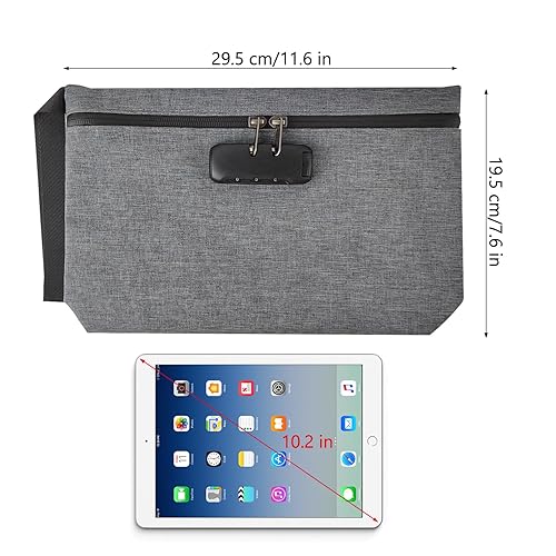 29,5 × 19,5 Borsa Antiodore, con Password, Impermeabile e Antiodore Borsa Portaoggetti, Borsa Portaoggetti Isolante, Adatta per Riporre Accessori e Portaoggetti da Viaggio (grigio) - Honorern