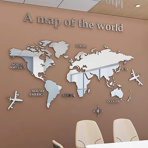 3D Mappa Del Mondo Wall Sticker Adesivi Adatto Per Adesivi Murali Parete Sfondo Divano Soggiorno Ufficio Mappa Del Mondo Wall Sticker Home Decor - Honorern