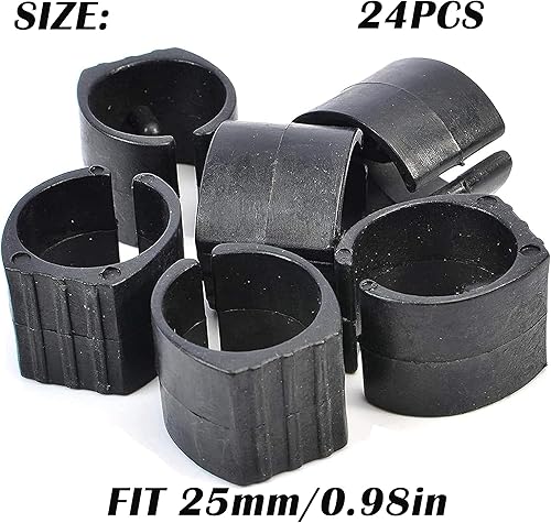 Cuscinetti del Tubo della Sedia in Plastica Piedini di Plastica per Tubi con Morsetto per Sedia Sedia Piede Piano Scivola Feltrini per Sedia in Plastica per Tubi Tondi 24 Pezzi (32mm) - Honorern