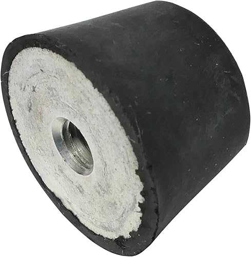 Aerzetix - Set di 4 pezzi - Piedini gambe tondi antivibranti isolanti - filettatura interna M6 - Ø25mm H: 15mm - durezza Shore 55 ±5 - gomma e acciaio - carico 612N x4 - C48964 - Honorern