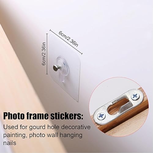 12 Pezzi Ganci Autoadesivi per Quadri, Chiodi Adesivi per Quadri Muro, Trasparenti Appendi Quadri Senza Chiodi, Ganci per Quadri Muro, Appendi Quadri Senza Chiodi, Per Appendere Quadri, Orologi - Honorern