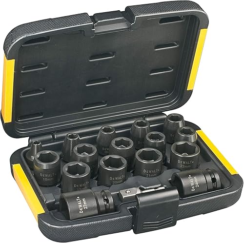 DEWALT SET DI BUSSOLE PER AVVITATORI A IMPULSI - attacco a 1/2' - Set 17 pezzi, DT7506-QZ - Honorern