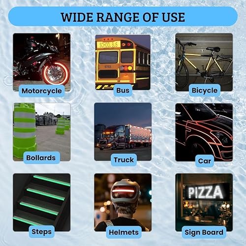 Nastro riflettente riflettente, nastro di avvertimento di sicurezza, pellicola riflettente impermeabile, auto, moto, casco, bicicletta realizzati con 3M Diamond Grade (10mm X 5meter gelb) - Honorern