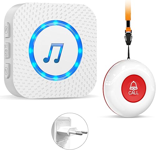 ChunHee Pulsante di chiamata di emergenza per anziani/anziani/anziani, braccialetto di emergenza per anziani/radio, trasmettitore e ricevitore, allarme SOS senza fili, per uomini che necessitano di - Honorern