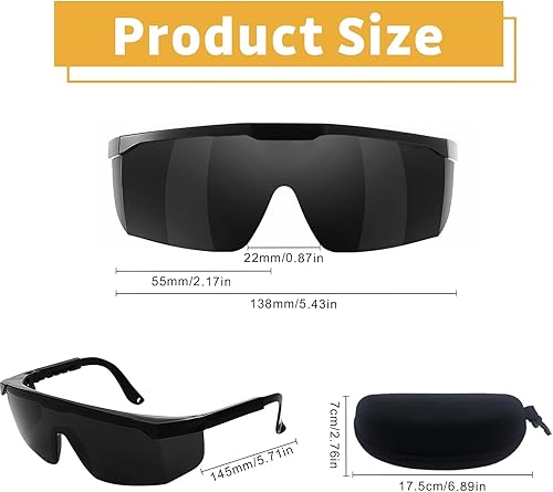 Occhiali Laser Protezione, Occhiali per Laser, IPL 190-2000nm Occhiali di Sicurezza Laser, Occhiali per Laser Depilazione, Occhiali Protettivi da Lavoro, Protettivi Luce Pulsata per Unisex - Honorern