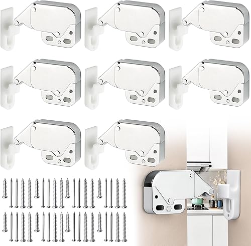8 Pezzi Scrocco a Molla Per Armadi, Mini Fermo a Molla, Push Serratura con Chiusura a Molla, Scrocco a Molla per Armadi e Ante Armadio, con Viti - Honorern