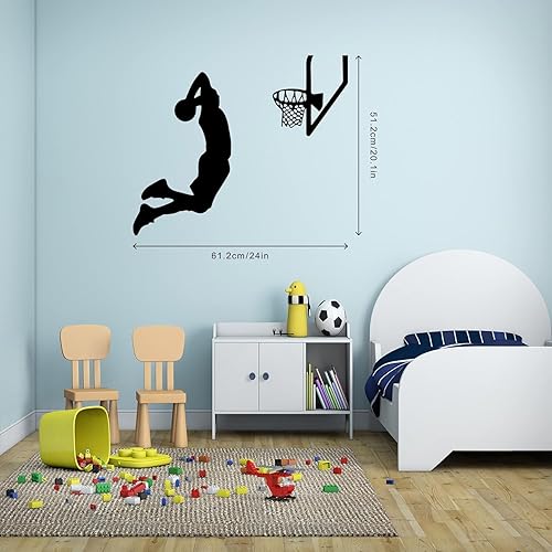 Adesivi da parete con pallacanestro, adesivi da parete per camera da letto dei ragazzi, 61 x 51 cm - Honorern