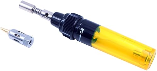 Penna per Saldatore a Gas Ricaricabile Senza Fili Torcia a Gas butano per Strumento di Riparazione PC elettronico 8ML (Giallo) - Honorern