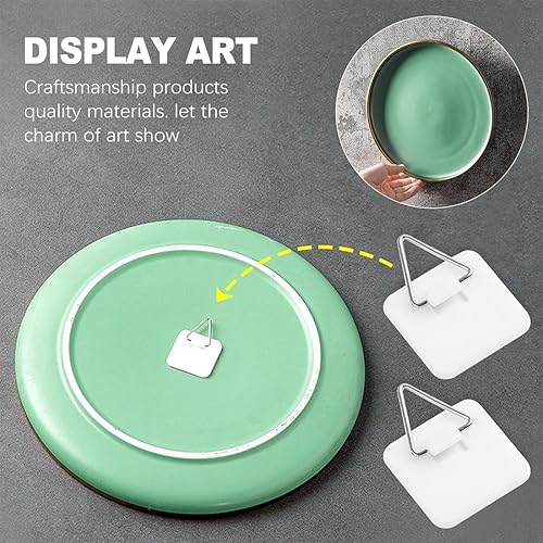 COYUN 12 Pezzi Ganci Autoadesivi Invisibili, Autoadesivi per Piatti con Gancio Ganci Gancetti Adesivi per Muro, per Appendere lastre di Plastica, Orologio,Foto, Pittura, Piatti, Appendi Quadro - Honorern