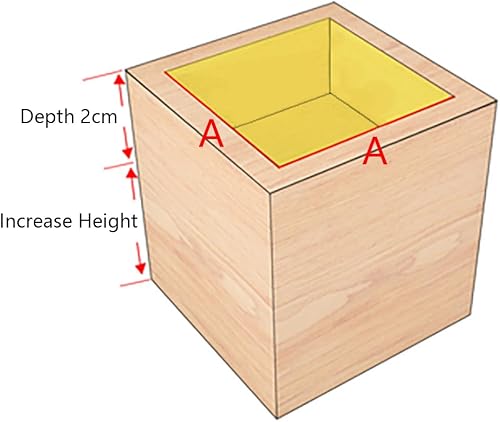 Rialzi per Letto da 4 Pezzi Rialzi per Mobili in Legno Solleva l'altezza 3-20 cm Gambe per Tavolo da Pesanti Piedini di Sostegno de Divano, Dispositivo Aumentato (A 4.5cm-Increase Height 5cm) - Honorern