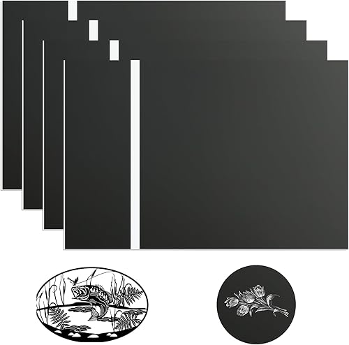 4 targhette in acrilico verde da 20 x 30 cm, per incisione laser, personalizzate in plastica su misura per casa, ufficio, negozio, pannello verde con incisione bianca - Honorern