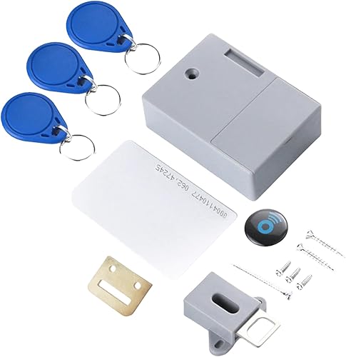 Serratura intelligente per armadietto, senza fori, contiene 3 portachiavi e 1 carta, serratura invisibile, apertura elettronica RFID per librerie di sauna fabbriche e uffici armadietto - Honorern