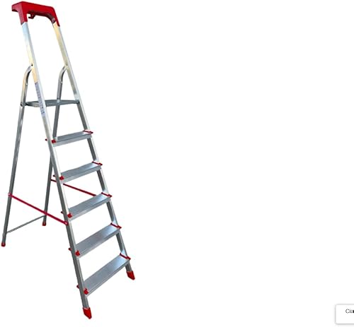 Scala Domestica In Alluminio Sirius 6 Gradini H piattaforma 1,20mt Made in Italy - Honorern