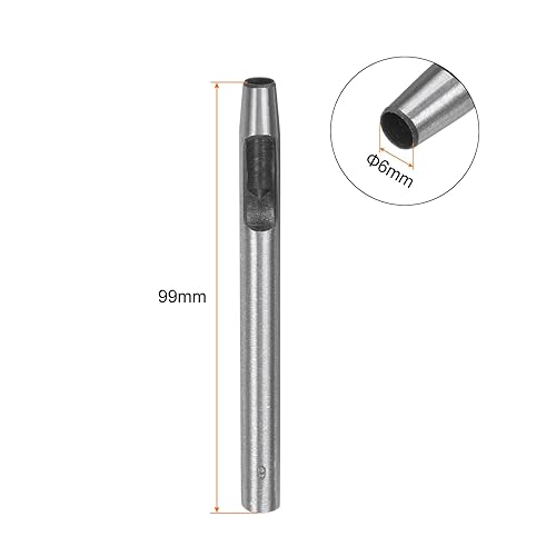 Punzone Cavo per Pelle 6mm Strumento Perforazione Fori Rotondi Cintura Acciaio al Carbonio Punzone Singolo per Tagliare Cinturini Orologio Artigianato Pelle Gomma Carta Tessuto - Honorern
