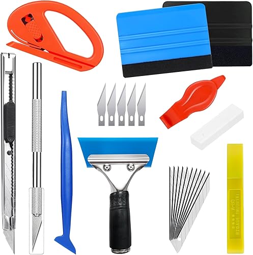 Set di 23 Pezzi Squeegee per Pellicola, CIYIN Set di Attrezzi per Vinile per Auto, Spatola per Cartas Parati, per Installazione Pellicole Auto, DIY, Incisione Artigianales - Honorern