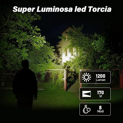 Sofirn SP31 V3.0 Torcia Led Ricaricabile Super Luminosa Torcia 2000 lumen, Potente Professionale Tattica Torcia con 8 modalità, per esterni, casa, emergenza, impermeabile IPX8 - Honorern