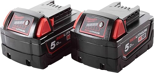 Milwaukee Batteria M18B5 18V 5Ah, 2 pezzi, 18 V, rosso - Honorern