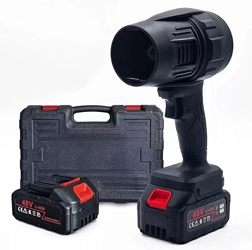 Soffiatore a Batteria, Mini Soffiatore per Foglie con Turbocompressore, Velocità dell'Aria fino a 126 km/h, Dotato di 2 Batterie da 48V, Adatto per la Cura e la Manutenzione del Giardino - Honorern