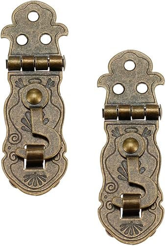 2 cerniere per notebook in stile vintage, 90 gradi, in metallo color bronzo anticato, chiusura a gancio, decorazione - Honorern