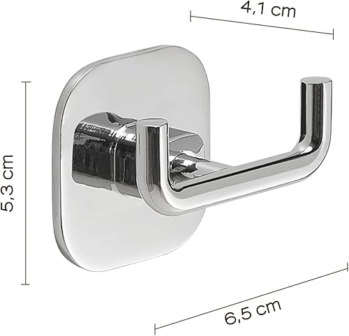 Gedy G-Teide Appendiabiti da Parete, Misure: 5,3X6,5X4,1 CM, Appendi Abiti in Acciaio Inox e Cromall, Finitura cromata, Fissabile con Biadesivo 3m, Design R&S, 2 Anni di Garanzia, Cromo - Honorern