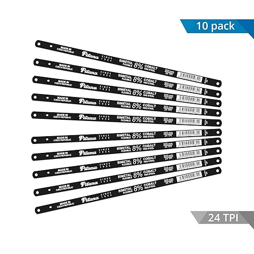 Lama Seghetto per Sega a Mano Bimetallica per Metallo, 8% Cobalto 24 TPI, 10 Pezzi - Honorern