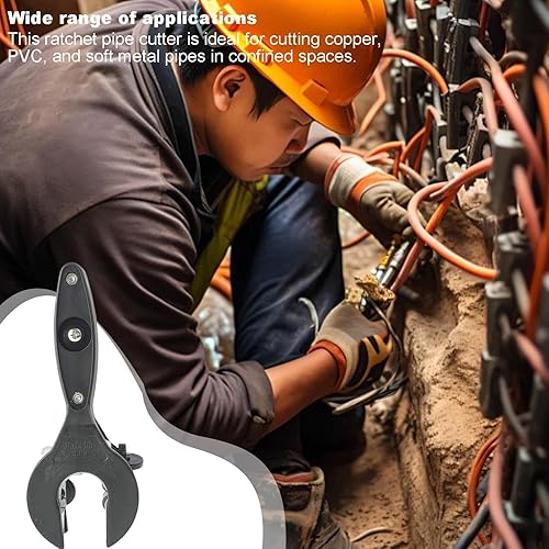 Tagliatubi a cricchetto, tagliatubi in rame | Tagliatubi da 1/4' a 7/8' Tagliatubi a cricchetto per ambienti ravvicinati,Utensile da taglio compatto per tubi in rame 2 in 1 per tubi e tubi - Honorern
