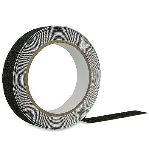 Amig - Nastro Antiscivolo Nero Mod. 612 | Misure: 5 m x 25 mm | Fissaggio Extraforte e Resistente all'Umidità | Nastro Adesivo per Pavimenti | Perfetto per Scale e Rampe di Accesso a Edifici - Honorern