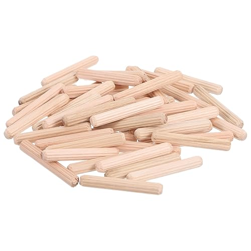 50pz Legno Tasselli Perni 6 X 40mm (0.24 X 1.57 Pollici) Legno Tasselli Barre Scanalate Tasselli Giunti per Scanalati Lavorazione Legno Mobili Artigianato - Honorern