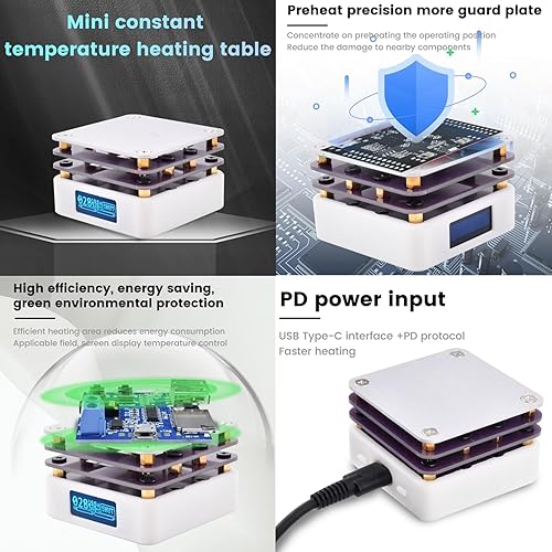 Piastra di saldatura di riscaldamento piastra di saldatura ptc strumenti di rilavorazione della saldatura di Pcb, piastra elettrica di tipo C, mini termostato Stacje do lutowania - Honorern