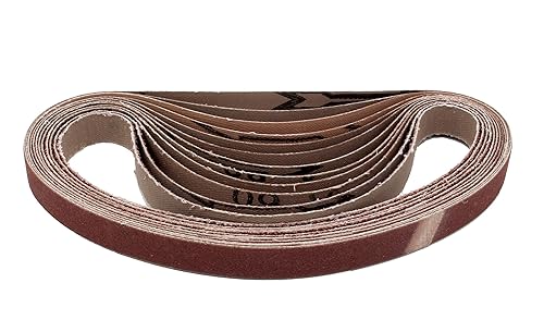 48 nastri abrasivi in tessuto / 13 x 457 mm / 8 x grana 40-60 - 80-120 - 180-240 / per levigatrice Powerlime, carta vetrata, set di nastri abrasivi - Honorern