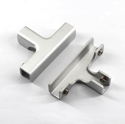 Morsetto per vetro a forma di T, in lega di alluminio, staffa di supporto per vetro da 8-12 mm di spessore, con viti (confezione da 2) - Honorern