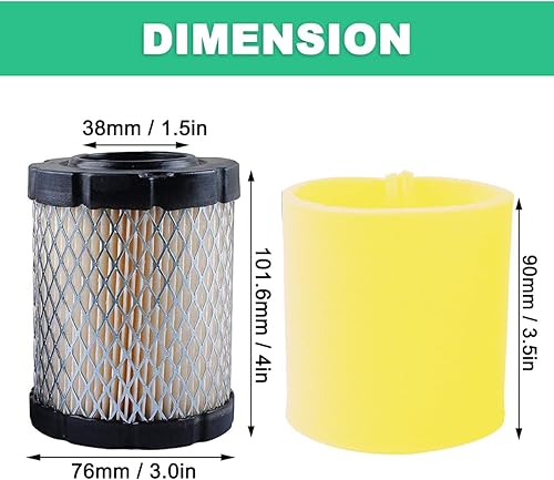 591583 Filtro dell'aria con prefiltro per Briggs & Stratton 5429K 796032 21B807 21B902 9,0-12,5 hp Motori tosaerba Trattorino Cartuccia del filtro dell'aria con candela Filtro del carburante - Honorern
