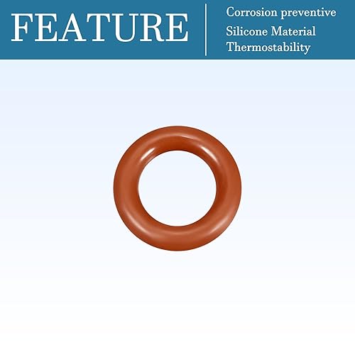 10 x 6 x 2mm Silicone O-Ring x 50pz Sigillo Guarnizione per Guarnizione Idraulica e Rubinetto Flessibile, [Rosso] - Honorern