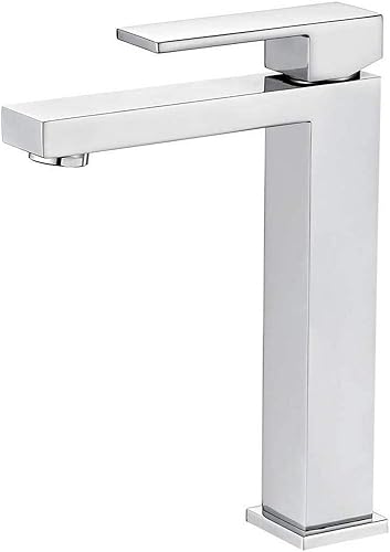 Ibergrif M11105 Atenas, Miscelatore Lavabo Alto, Rubinetto Monocomando per Bagno, Cromo, Argento - Honorern