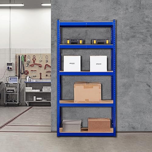 AREBOS Set di 2 scaffali per carichi pesanti, 180 x 90 x 40 cm, portata 875 kg, 5 pannelli in MDF, facile da montare grazie al sistema a incastro, scaffalature per cantine, scaffalature da officina, - Honorern