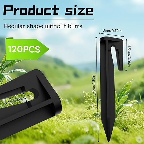 120 Pièces Picchetti per Robot Tosaerba, Picchetti per Chiodi per Terra per Robot Tosaerba, per Fissaggio Filo Perimetrale Robot Rasaerba, Compatibile con Husqvarna Gardena Worx Bosch - Honorern