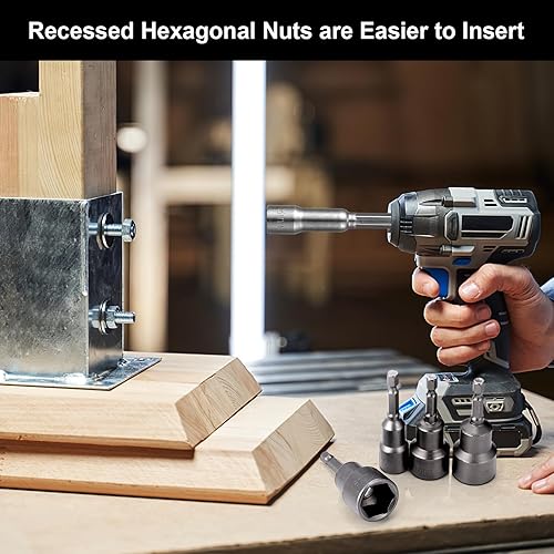 14 Pezzi Bussole per Avvitatore, 6-19 mm Magnetico Hexagon Nut Driver Drill Bit, Attacco Esagonale da 1/4' per Trapani Dadi e Adattatori per Bussole a Percussione - Honorern