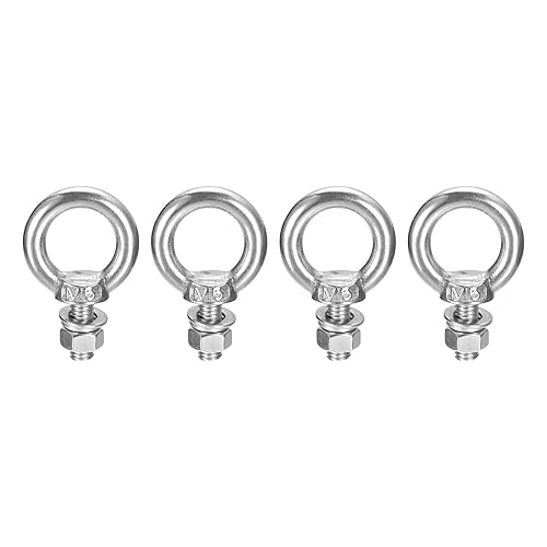 sourcing map Bullone ad occhiello di sollevamento, 2 set di bulloni a occhiello M6 x 120 mm con rondella dado in acciaio inox 304, anello di sollevamento per appendere oggetti - Honorern