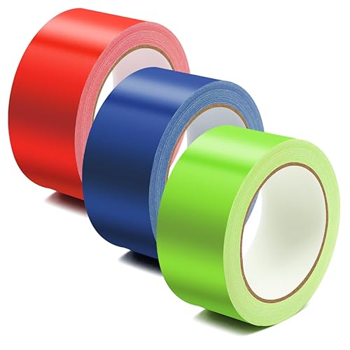 3 Rotoli Nastro Adesivo Telato, Strappabile Nastro Telato Gaffa Tape 50 mm x 10 m Duct Tape Extra Forte Resistente Impermeabile, Per Riparazioni, Fissaggio, Imballaggio, Marcatura e Sigillatura - Honorern