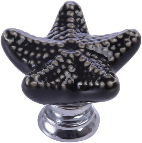 Mobili Pomelli, Lommer 10 pezzi Stella Marina in Ceramica Mobili Manopola Rotonda Fashion Manico in Porcellana Bambini Pomello per Cassetto/Armadi/Armadio, Ceramica, Blu, 3.4*3.4*2.4cm - Honorern
