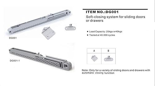 Ammortizzatori automatici per cassetti a chiusura rallentata, 2 pezzi, per migliorare la sicurezza intorno a bambini e animali domestici (carico massimo 25 kg) - Honorern