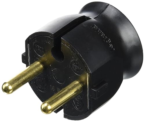 Legrand LEG50184 - Spina extra piatta senza presa a terra, uscita laterale, 16 A, colore: Nero - Honorern